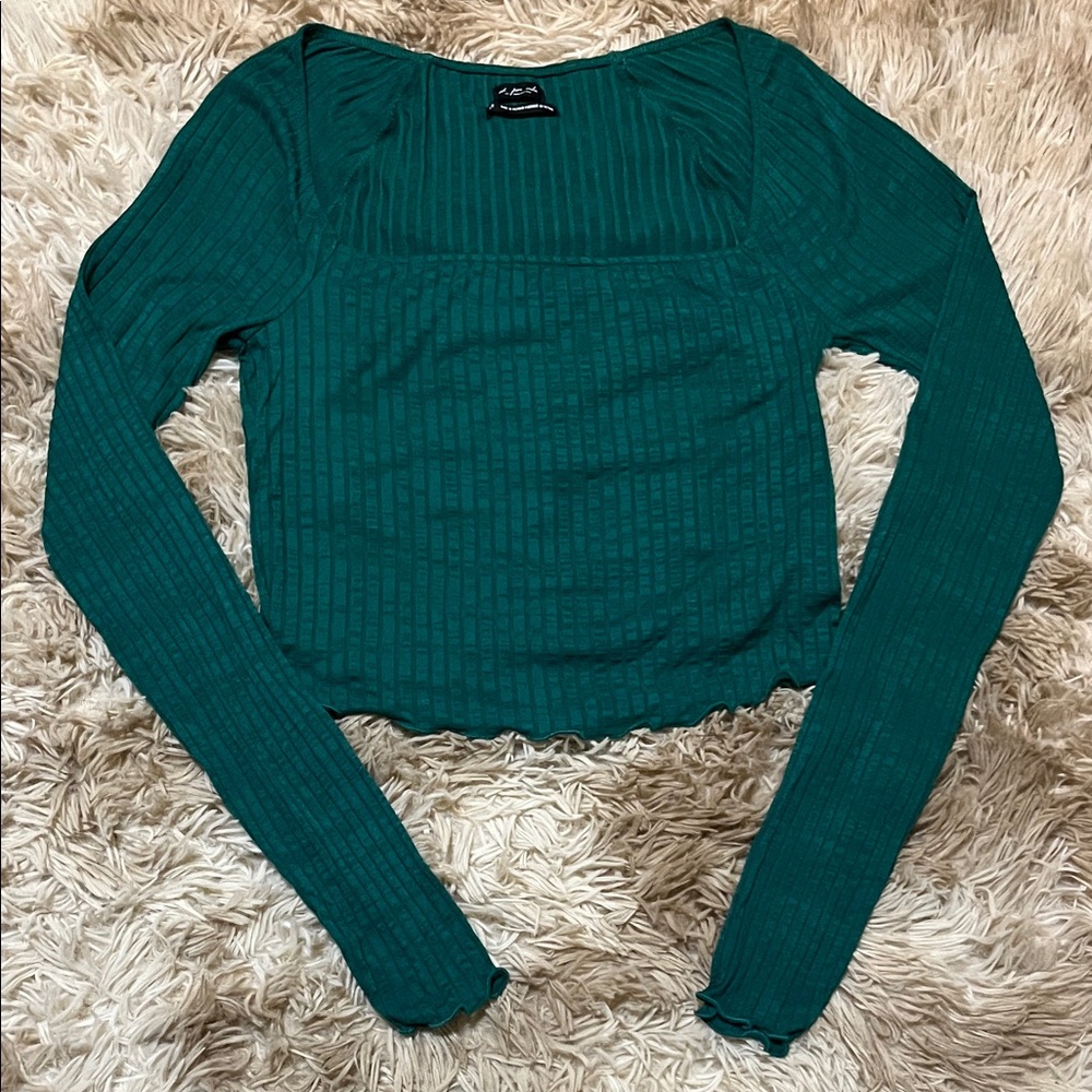 Urban Outfitters Green Ribbed Top
